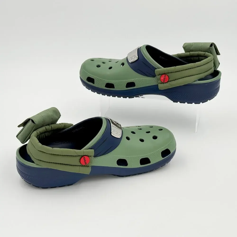 Crocs x Naruto Shippuden Kakashi Clogs M9 W11 Green Blue Jibbitz Charms Anime